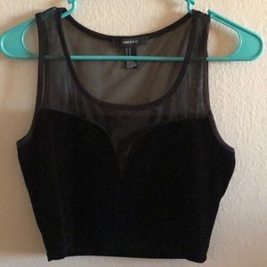Black velvet croptop tank